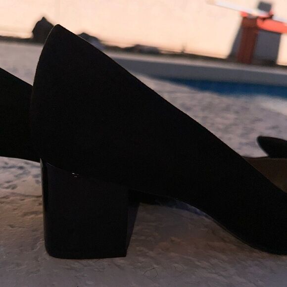 Bandolino Women's Black Suede  Chunky Heel Pumps Kiltie Tassel Shoes SZ 9.5 - Picture 8 of 12